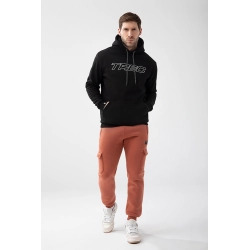 Trec Wear Czarna bluza męska z kapturem Basic Hoodie 151 Black
