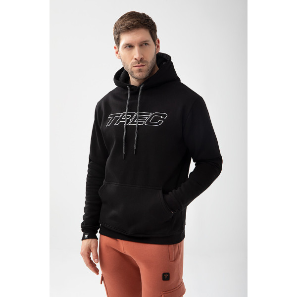 Trec Wear Czarna bluza męska z kapturem Basic Hoodie 151 Black