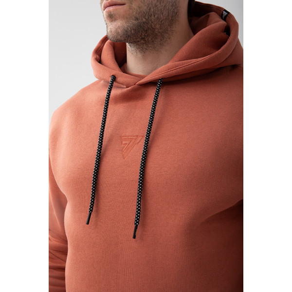 Trec Wear Brązowa bluza męska z kapturem Basic Hoodie 152 T Brown