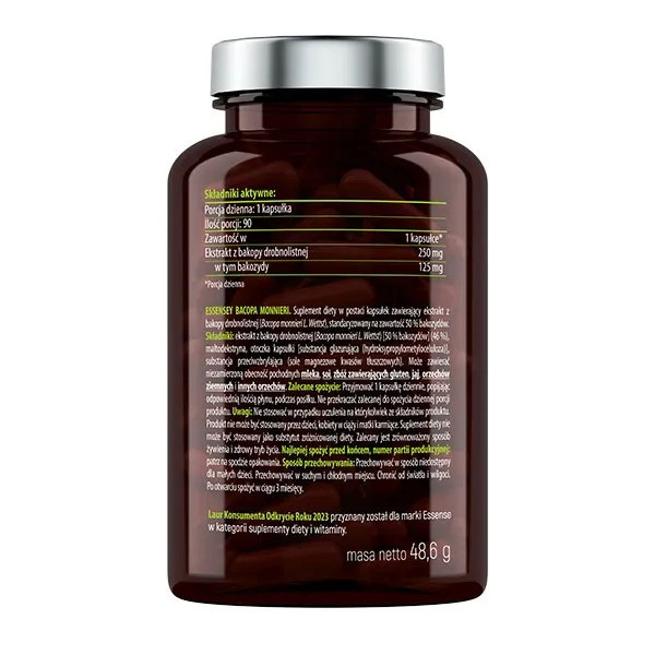 Essensey Bacopa Monnieri Pamięć i koncentracja 2 x 90 kaps.