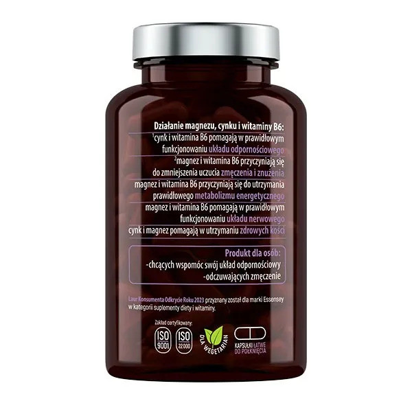 Essensey Magnez + Cynk + B6 na odporność i zmęczenie 2 x 120 kaps.