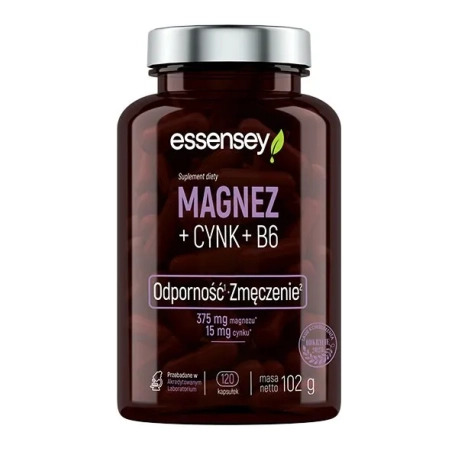 Essensey Magnez + Cynk + B6 na odporność i zmęczenie 2 x 120 kaps.