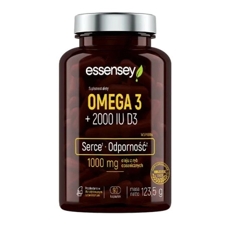 Essensey Omega 3 + 2000 IU D3 Serce i Odporność 2 x 90 kaps.