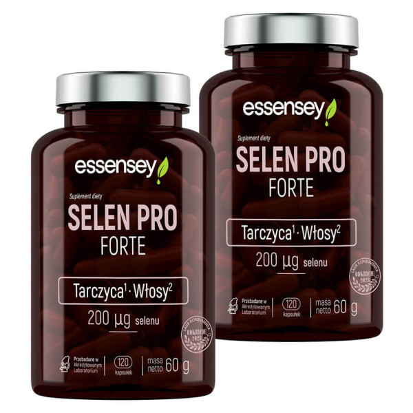 Essensey Selen Pro Forte Na tarczycę i włosy 2 x 120 kaps.