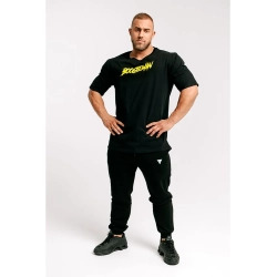 Trec Wear Czarny T-shirt męski  Boogieman T-shirt Oversize 130 Black-Yellow