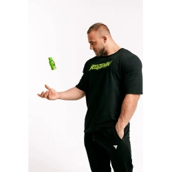 Trec Wear Czarny T-shirt męski Boogieman T-shirt Oversize 131 Black-Green