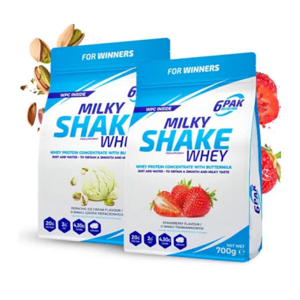 6PAK Nutrition Białko Milky Shake Whey - Zestaw dwóch smaków 2x700g