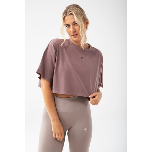 Trec Wear Fioletowy T-shirt damski crop top Trecgirl Basic T-shirt 160 Purple