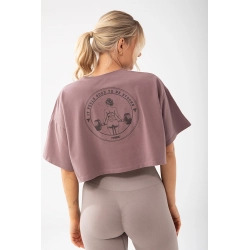 Trec Wear Fioletowy T-shirt damski crop top Trecgirl Basic T-shirt 160 Purple