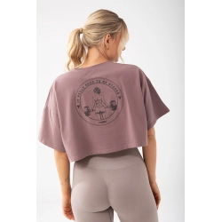 Trec Wear Fioletowy T-shirt damski crop top Trecgirl Basic T-shirt 160 Purple