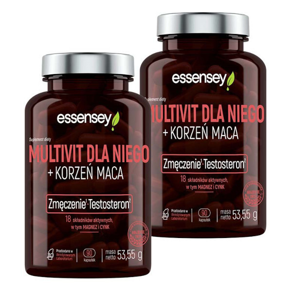 Essensey Multivit dla Niego + Korzeń MACA Zmęczenie i Testosteron 2 x 90 kaps.