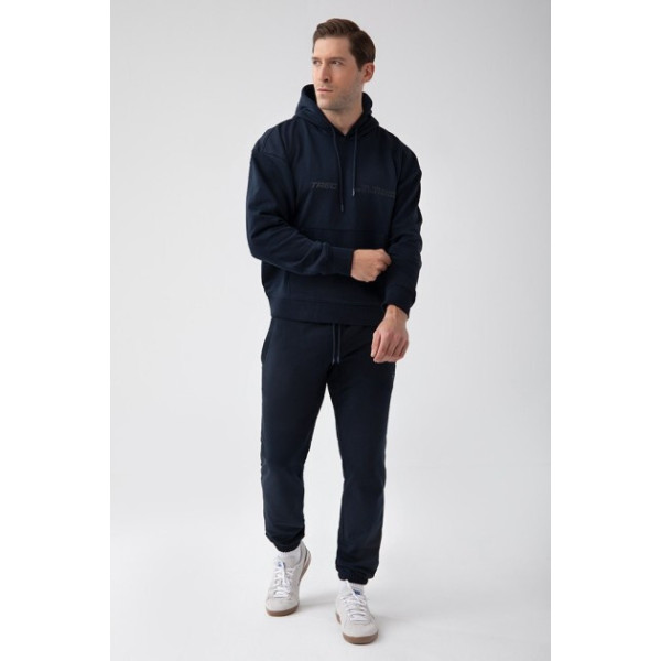 Granatowa bluza męska z kapturem TW BASIC HOODIE 184 M NAVY