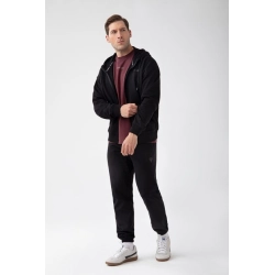 Czarna bluza rozpinana męska TW BASIC HOODIE ZIP 182 M BLACK