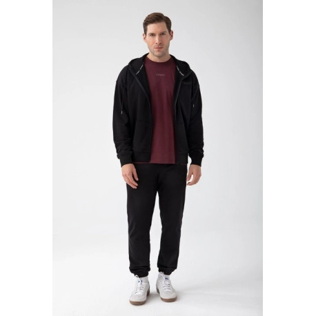 Czarna bluza rozpinana męska TW BASIC HOODIE ZIP 182 M BLACK