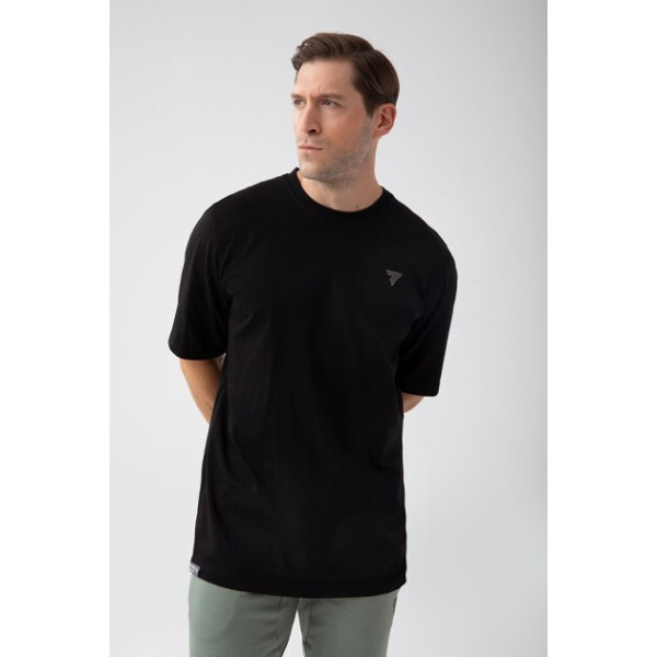Czarny T-shirt męski TW BASIC TSHIRT OVERSIZE 180 M BLACK