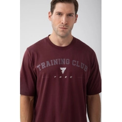 Bordowy T-shirt męski TW BASIC TSHIRT OVERSIZE 182 M BURGUNDY
