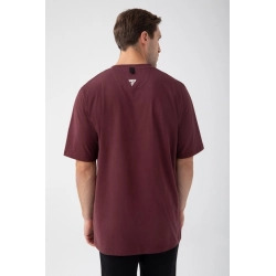 Bordowy T-shirt męski TW BASIC TSHIRT OVERSIZE 182 M BURGUNDY