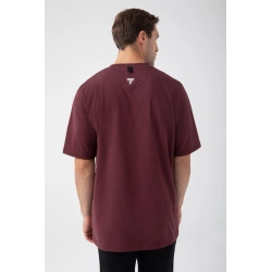 Bordowy T-shirt męski TW BASIC TSHIRT OVERSIZE 182 M BURGUNDY