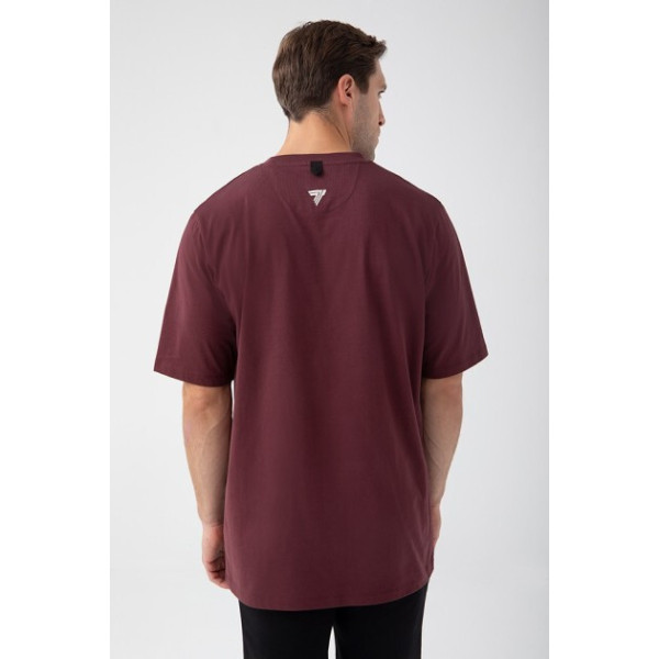 Bordowy T-shirt męski TW BASIC TSHIRT OVERSIZE 182 M BURGUNDY