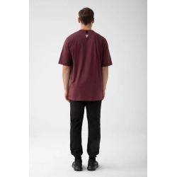 Bordowy T-shirt męski TW BASIC TSHIRT OVERSIZE 182 M BURGUNDY