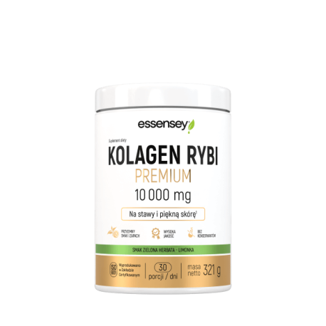 Essensey Kolagen Rybi Premium [zielona herbata-limonka] 10000mg - 321g