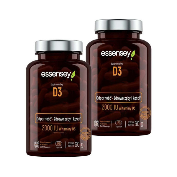 Essensey Witamina D3 2000 IU Odporność, Zdrowe zęby i kości