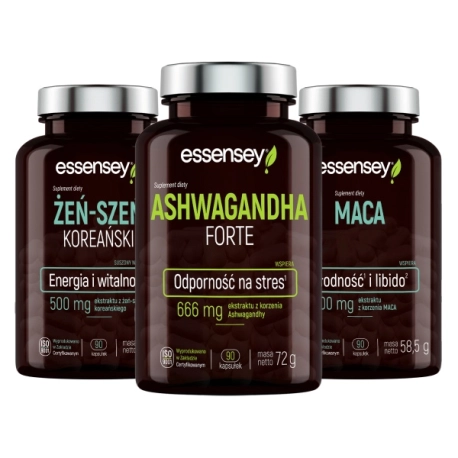 Kompleks kluczowych adaptogenów na 90 dni od Essensey