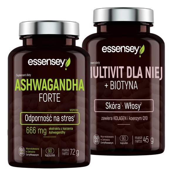 Zestaw Essensey Ashwagandha Forte + Multivit Dla Niej