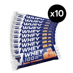 10 x Trec Whey 100 Protein Bar Caramel - 40g