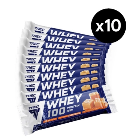 10 x Trec Whey 100 Protein Bar Caramel - 40g