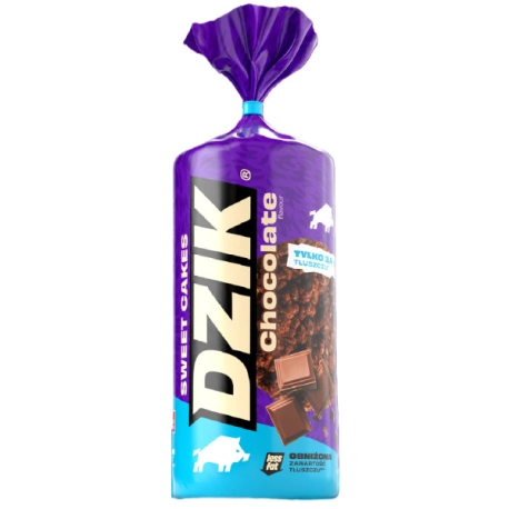 DZIK Wafle Ryżowo - Kukurydziane Low-Fat Czekoladowe - 168g
