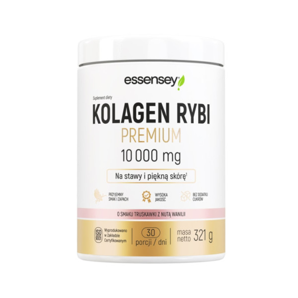 Essensey Kolagen Rybi Premium [truskawka z nutą wanilii] 10000mg - 321g