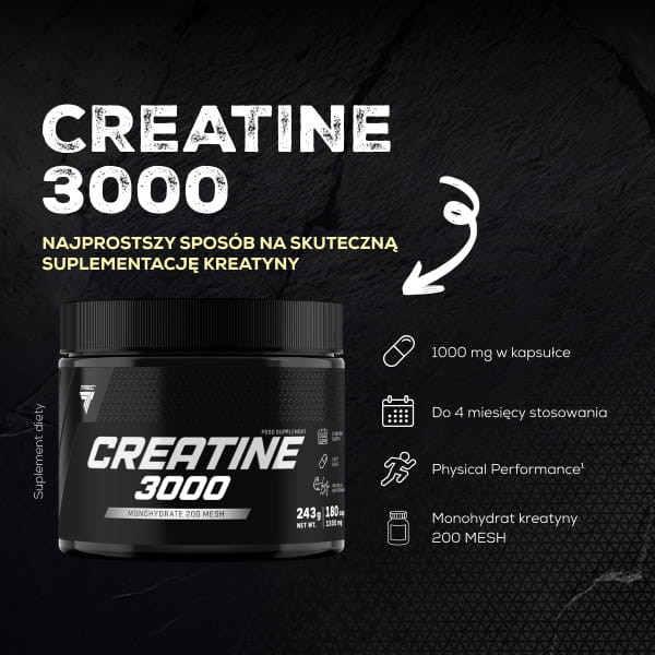 Trec Creatine 3000 - monohydrat kreatyny w kapsułkach - 360 kaps.