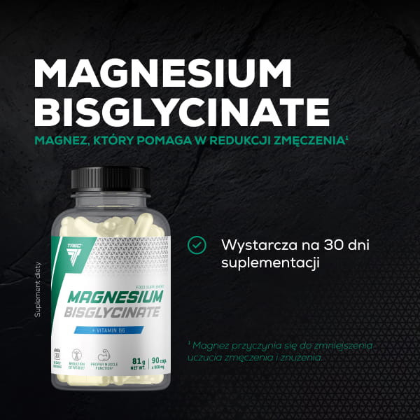 Trec Magnesium Bisglycinate - diglicynian magnezu z witaminą B6 - 90 kaps.