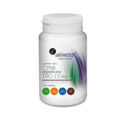 Aliness Cynk Organiczny Trio 15mg - 3 formy cynku - 100tab.