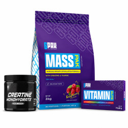 6Pak Nutrition Mass Pak 3000g + Creatine Monohydrate 300g + Vitamin Elite 60 kaps. - zestaw na masę