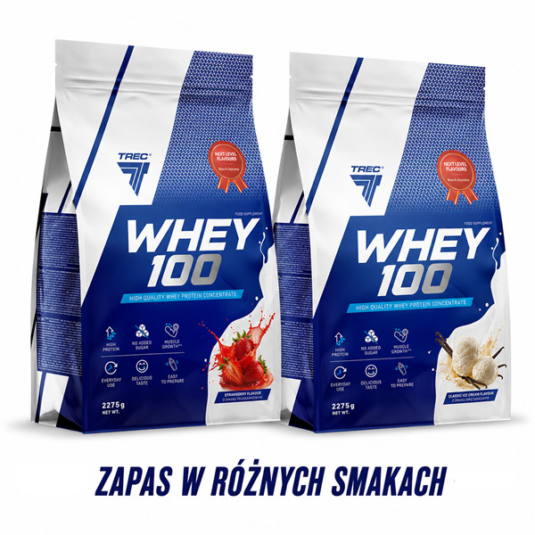 Trec Whey 100 2x2275g - wybierz 2 smaki