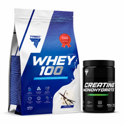 Trec Whey 100 2275g + Creatine Monohydrate 500g - zestaw białko + kreatyna