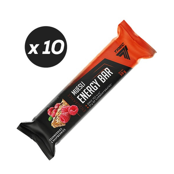 Trec Muesli Energy Bar Cranberries & Raspberries 10x30g