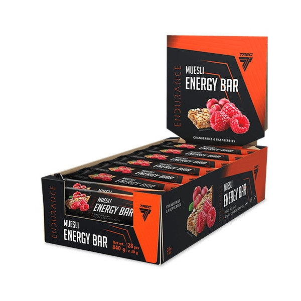 Trec Muesli Energy Bar Cranberries & Raspberries 28x30g