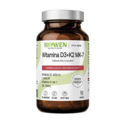 Biowen Witamina D3+K2 – 4000 IU D3 + K2 MK-7 – 90 kaps.