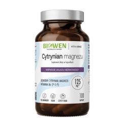 Biowen Cytrynian Magnezu – magnez z witaminą B6 P-5-P – 100 kaps.
