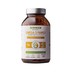 Biowen Omega 3 Family TG – kwasy EPA i DHA z oleju rybiego – 225 kaps.