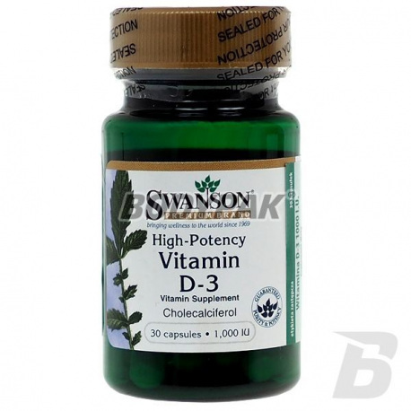 Swanson Vitamin D3 1000 IU - 30 kaps.