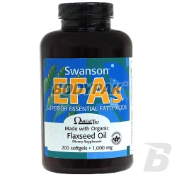 Swanson EFAs Flaxseed Oil [Olej lniany] 1000mg - 200 kaps.