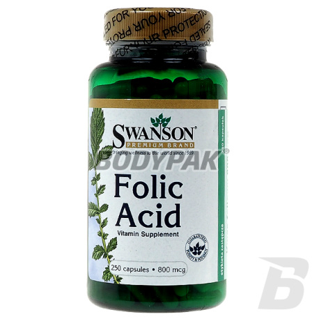 Swanson Folic Acid [Kwas Foliowy 800mcg] - 250 kaps.