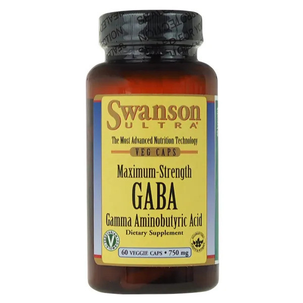 Swanson Maximum Strength GABA 750mg - 60 kaps.
