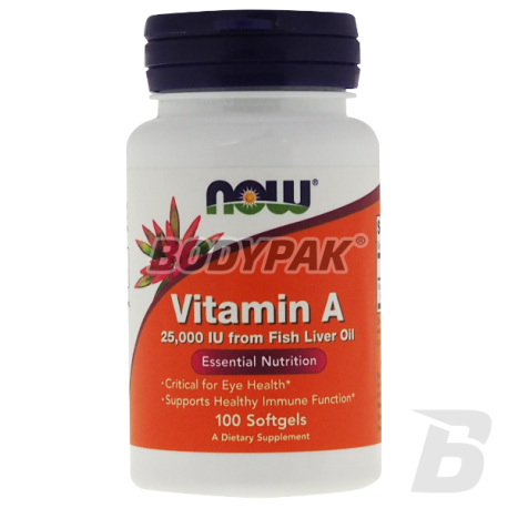 NOW Foods Vitamin A 25000IU - 100 kaps.
