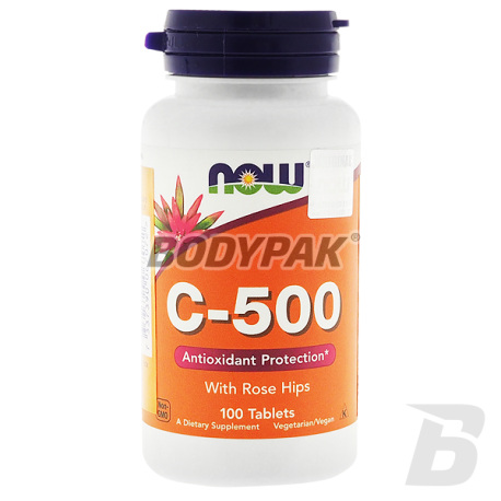 NOW Foods Vitamin C-500 with Rose Hips - 100 tabl.