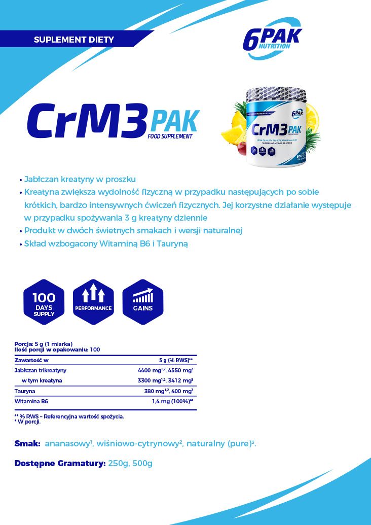 6PAK Nutrition CrM3 PAK - 500g
